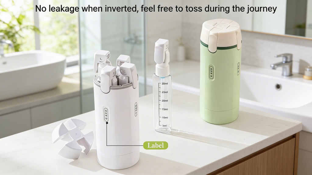 FlyKit 4-in-1 Travel Dispenser Set — Leak-Proof, TSA Approved